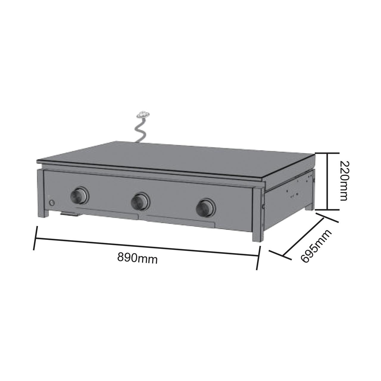 Outdoorküche Cozze Elements mit Combo 900 Plancha Grill und Spülmodul, Länge 3100 mm
