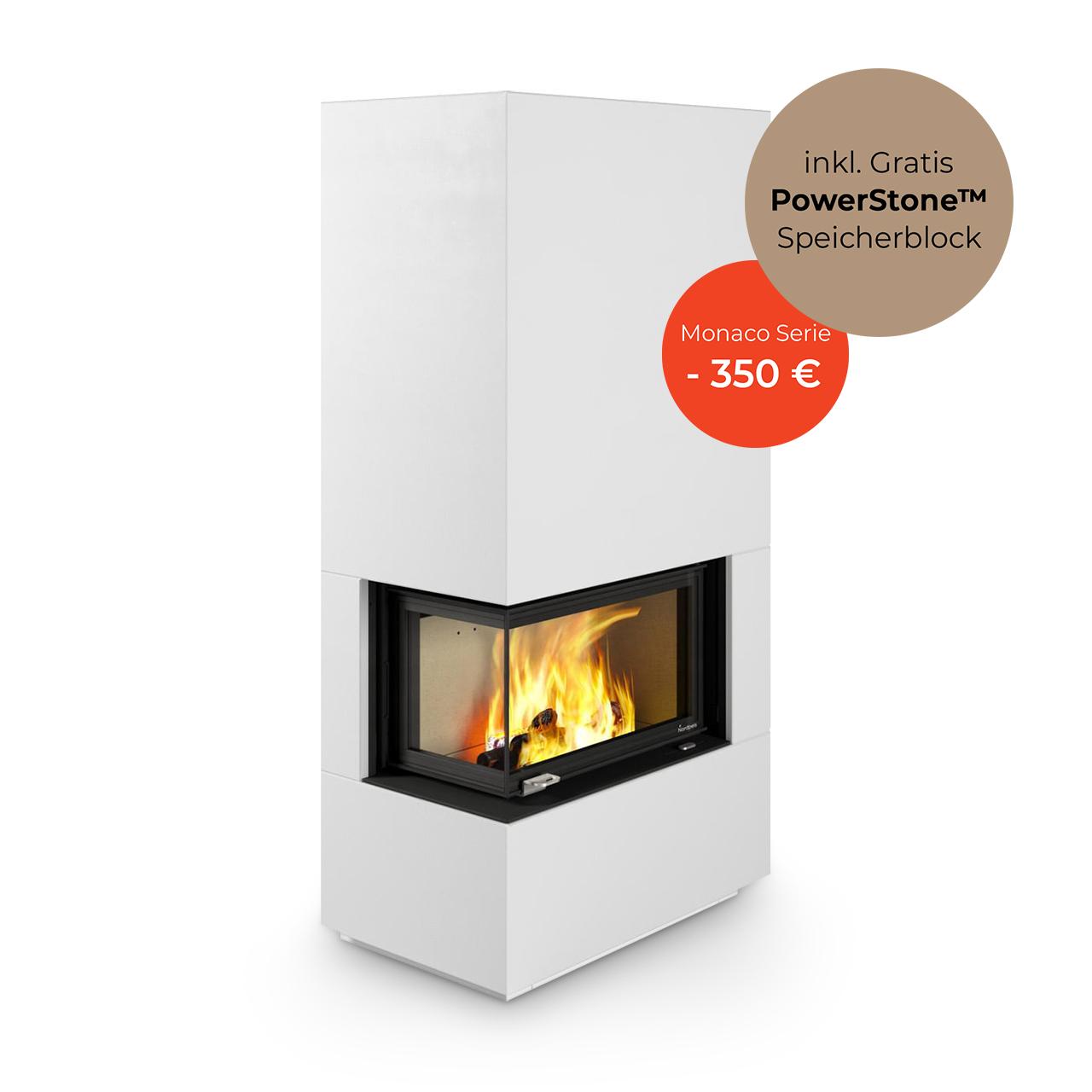Kaminbausatz Nordpeis Monaco A 7 kW - Ausführung: Monaco A Low Base Links IR - Thermotte: Hell
