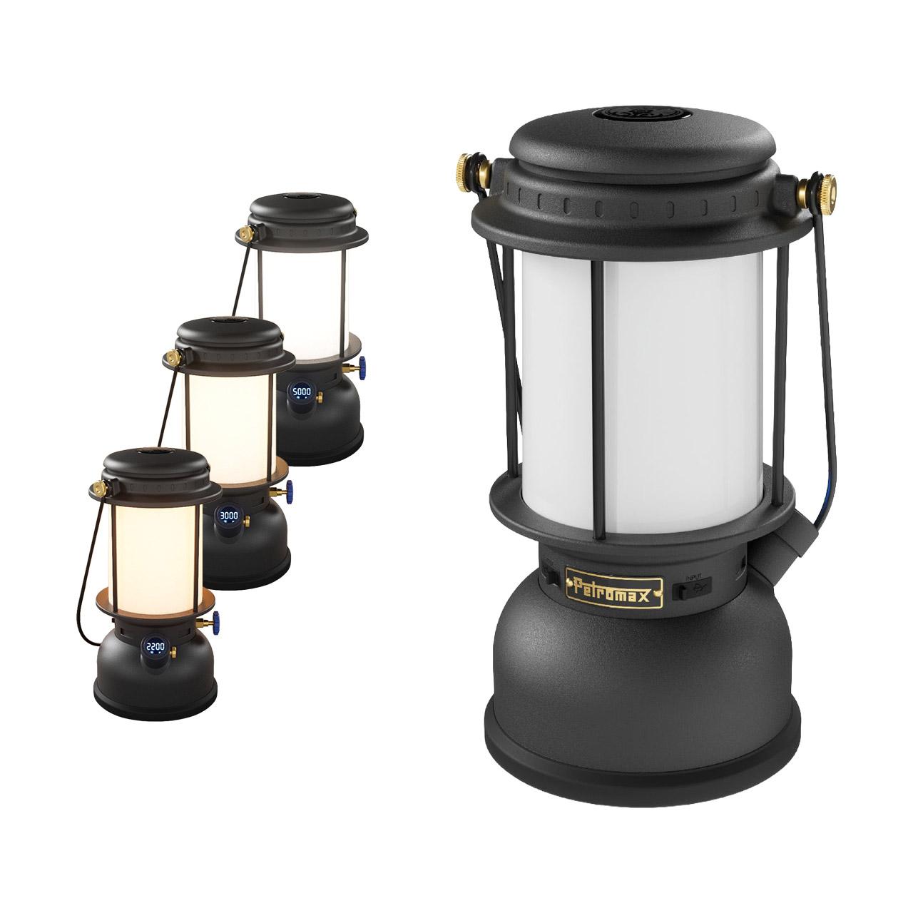 Petromax LED Laterne LM500 Schwarz, stufenlos dimmbare & einstellbare Lichtfarben