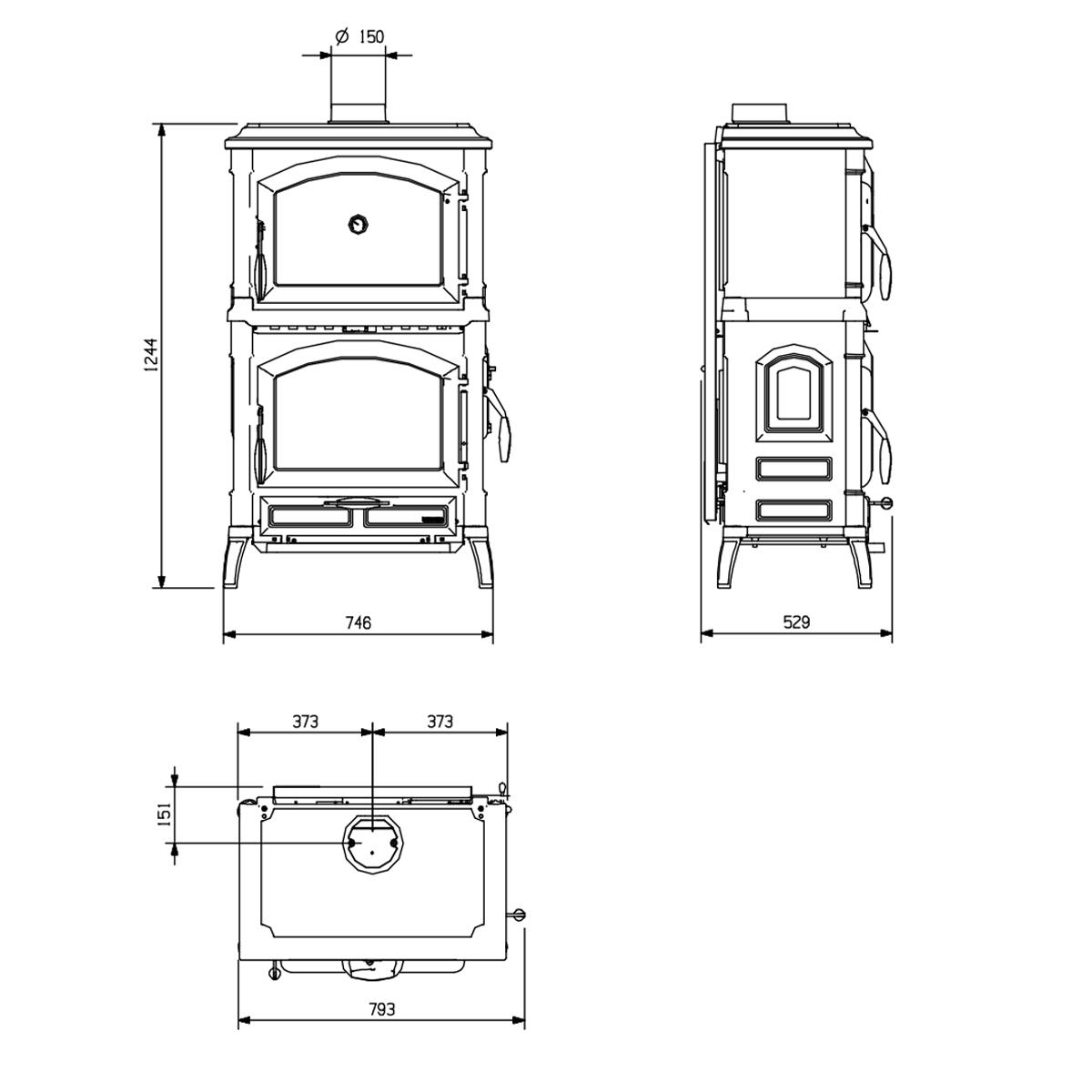 Kaminofen La Nordica Isotta Forno.16 mit 9,7 kW