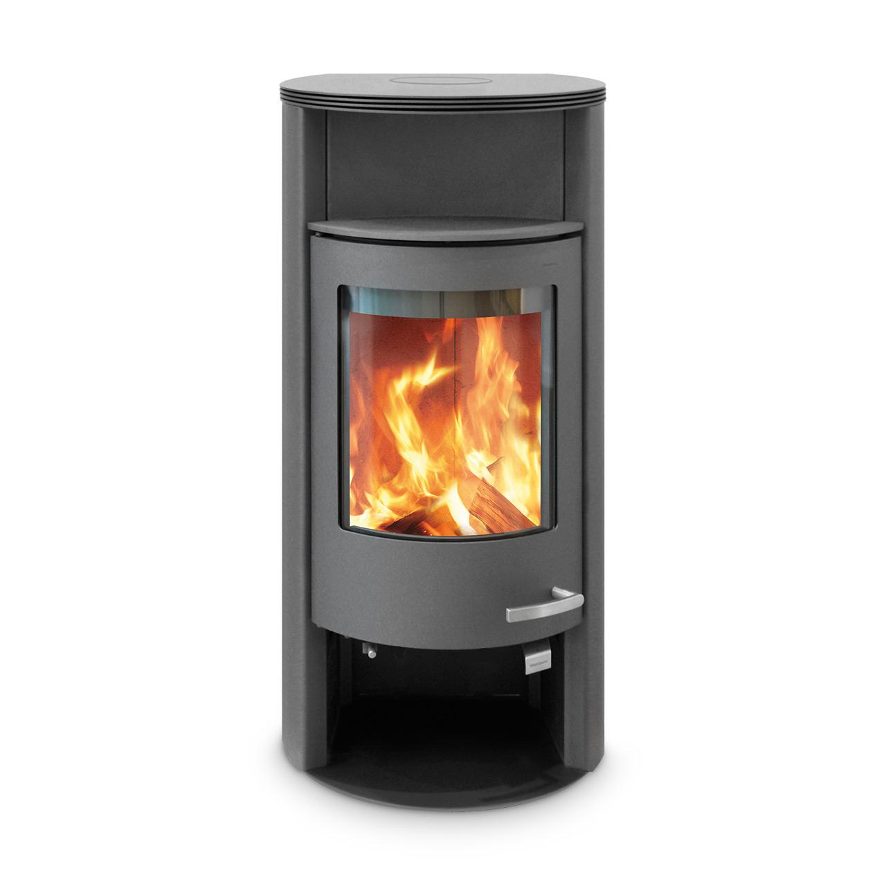 Kaminofen Skantherm Merano Rund 6 kW - Ausführung: Merano Rund, RLA, Stahl/Korpus Grau