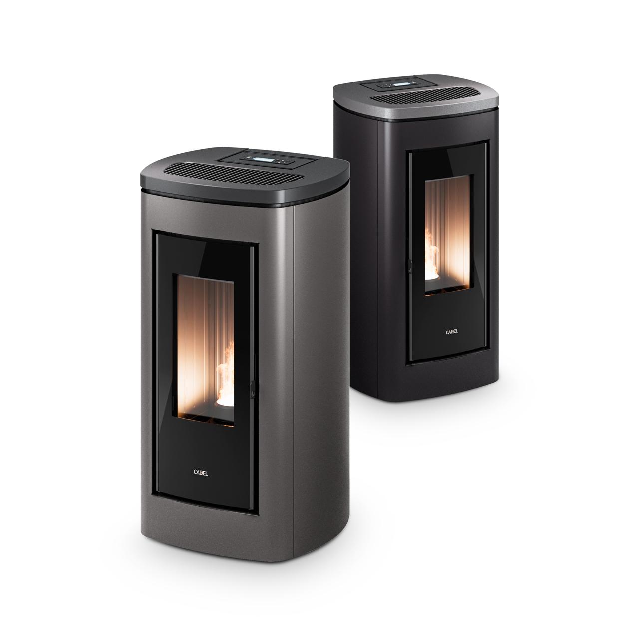 Pelletofen Cadel Eclipse Plus 11, 10,5 kW - Ausführung: Stahl Anthrazit/Top Titanium