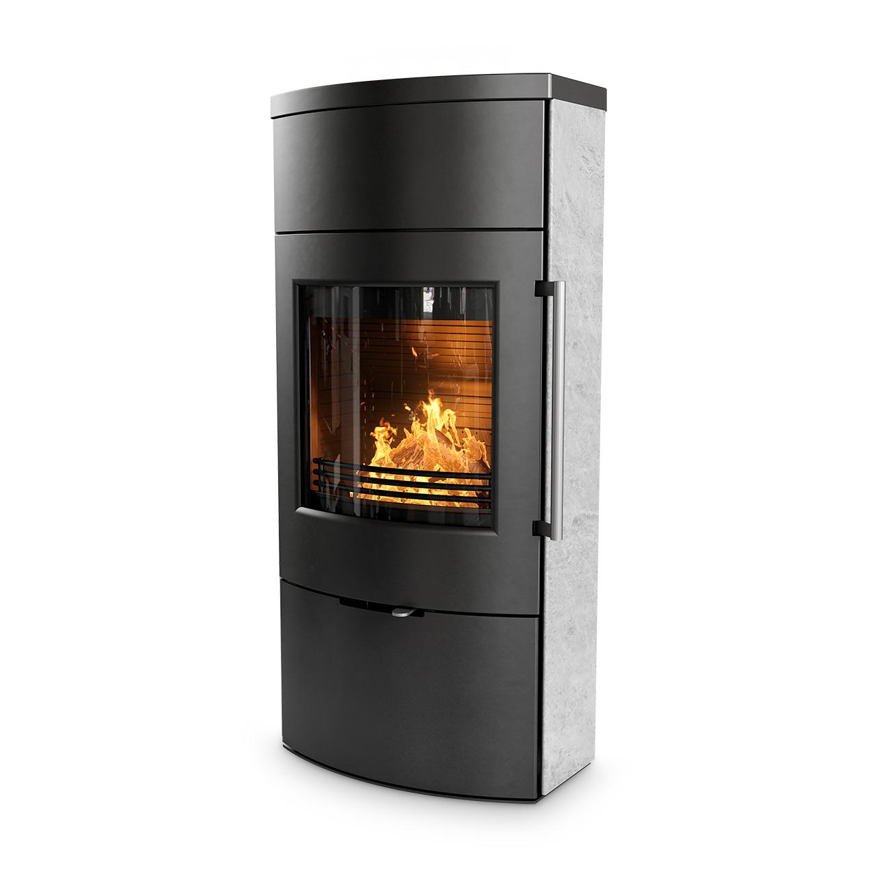 Kaminofen Termatech TT80S Speckstein mit Wärmespeicher 5,5 kW - Ausführung: Korpus Schwarz