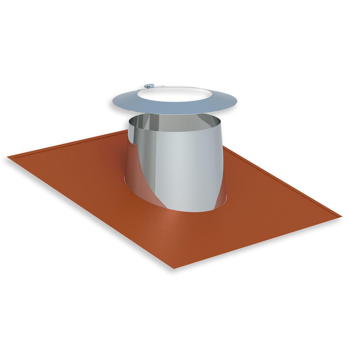 Jeremias DW Dachdurchführung mit Elastomerrand und Wetterkragen - Dachneigung: 26-35° - Ausführung: ziegelrot - für Schornstein-Innendurchmesser: 180mm