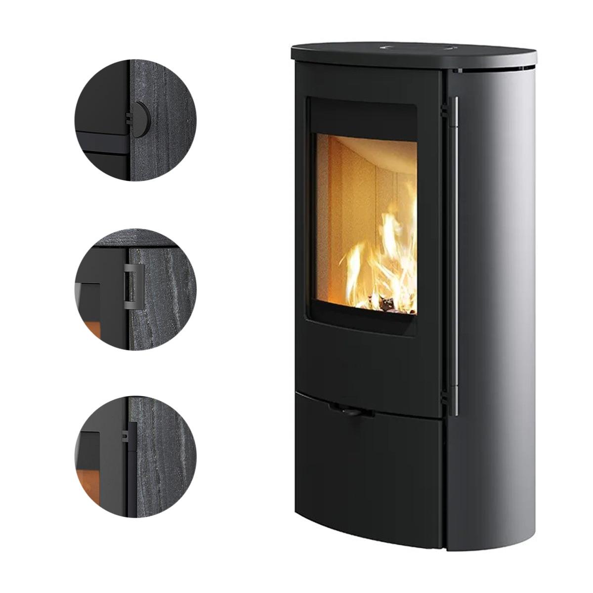 Kaminofen Lotus Jubilee 25 Stahl 6 kW - Ausführung: Griff Classic