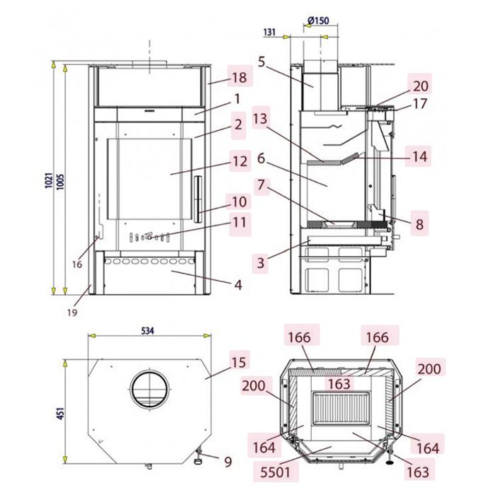Stehrost Haas und Sohn Kaminofen Aarhus 284.17 (0428417105034)