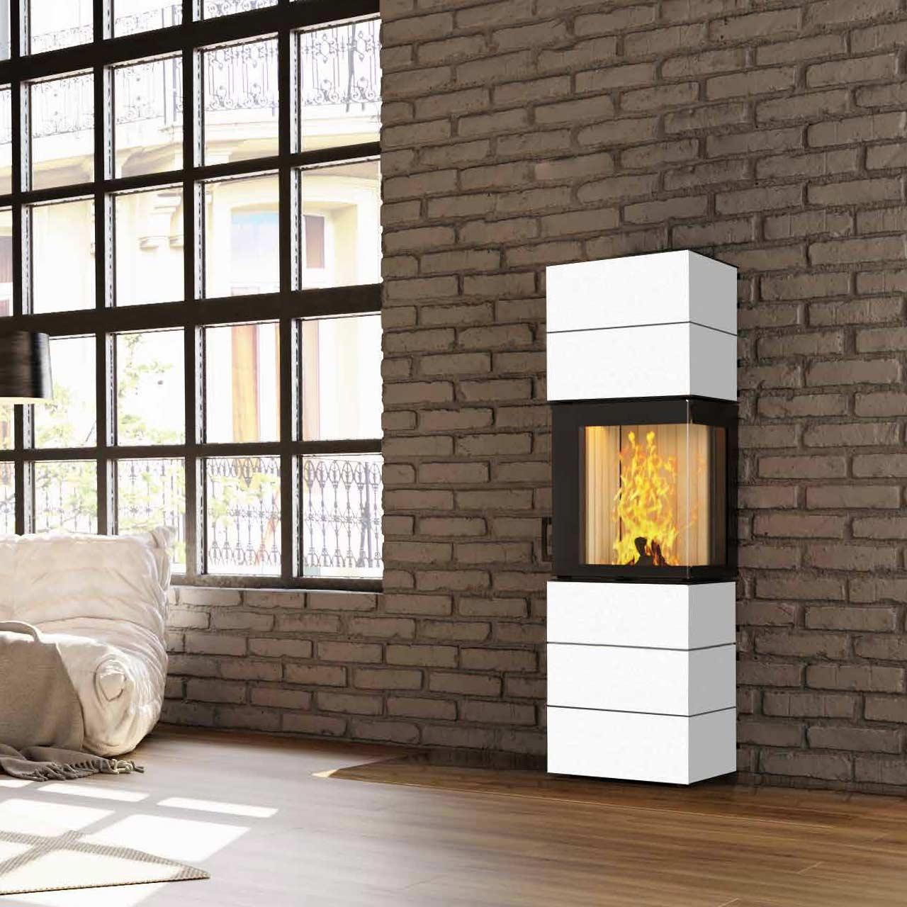 Kaminofen Neocube S20 Black & White Edition 5,4 kW - Ausführung: Arctic White satin