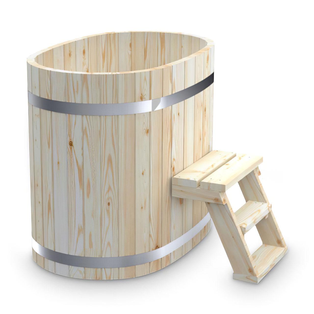 Hot Tub AA-Kaminwelt Badefass Oval ohne Ofen - Größe: 1,6x1 m - Holz: Fichte