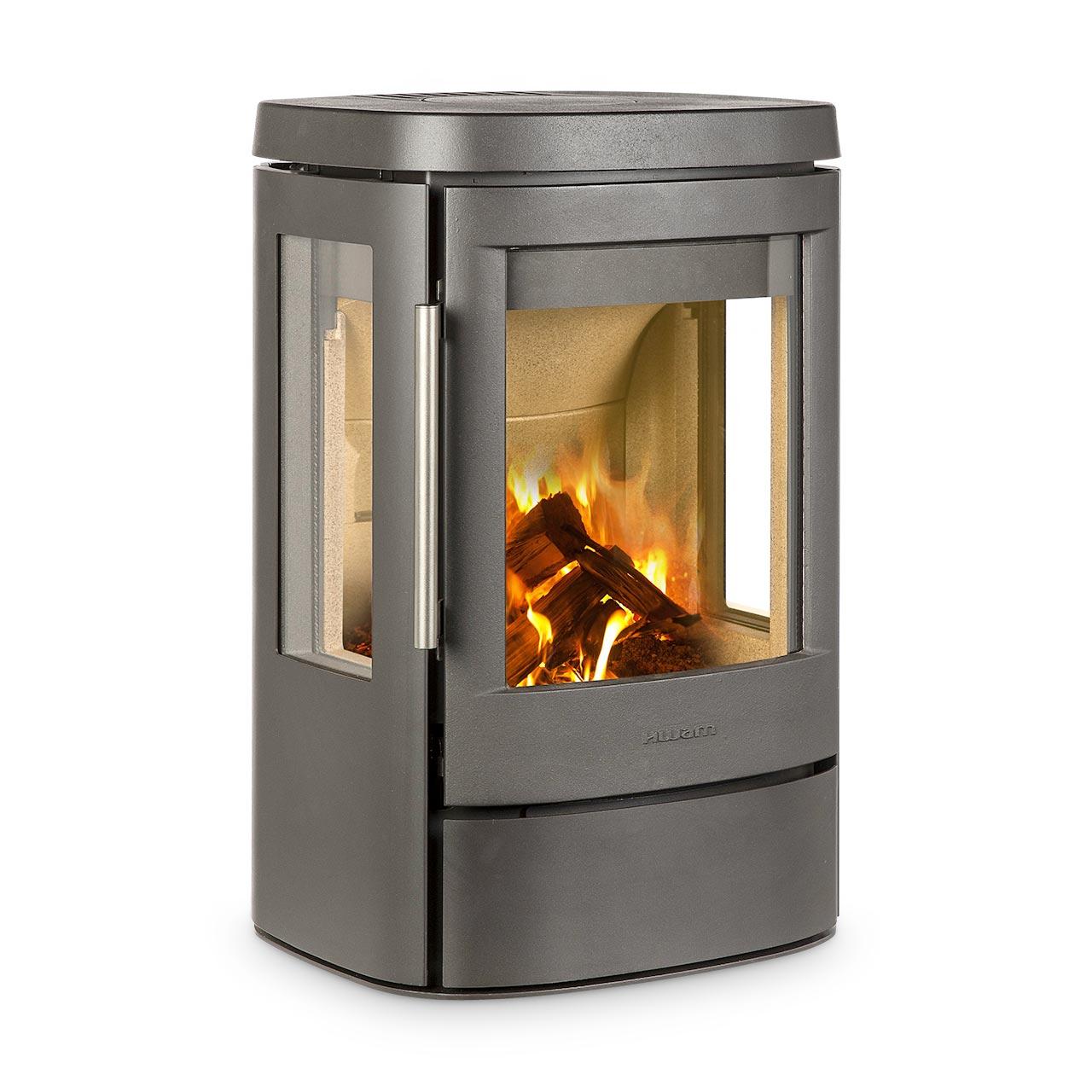 Kaminofen HWAM 4510 Autopilot mit Seitenglas 4,9 kW - Ausführung: HWAM 4510c, Korpus Grau