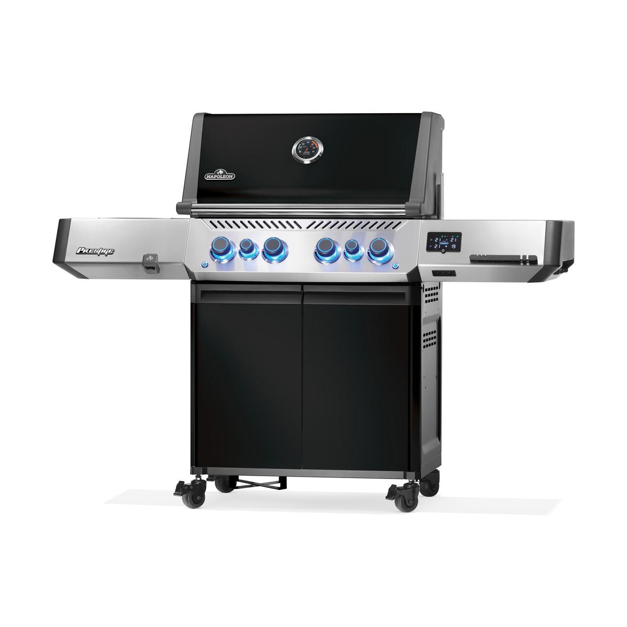 Gasgrill Napoleon Prestige 500 Connected Schwarz mit SIZZLE ZONE und Edelstahl-Heckbrenner (2026) Bundle inkl. 2 Unterschränke
