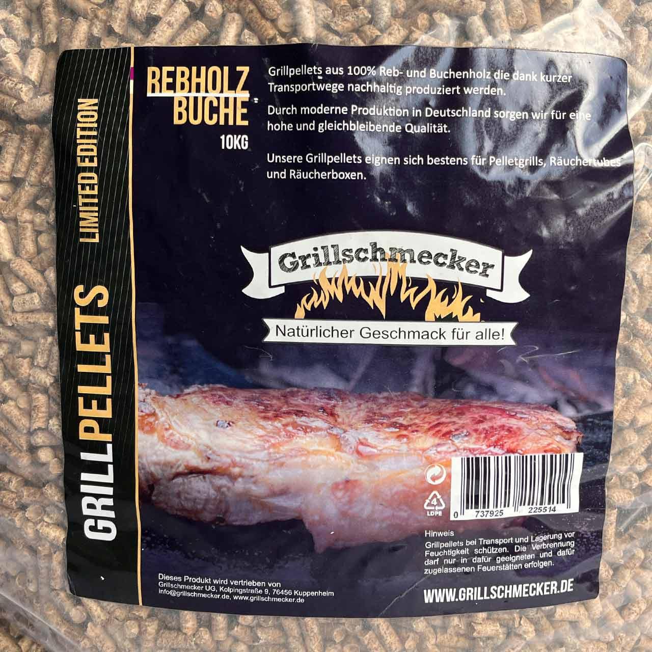 Holz Räucherpellets Grillschmecker Rebholz/Buche 10 kg Limited Edition Grillpellets