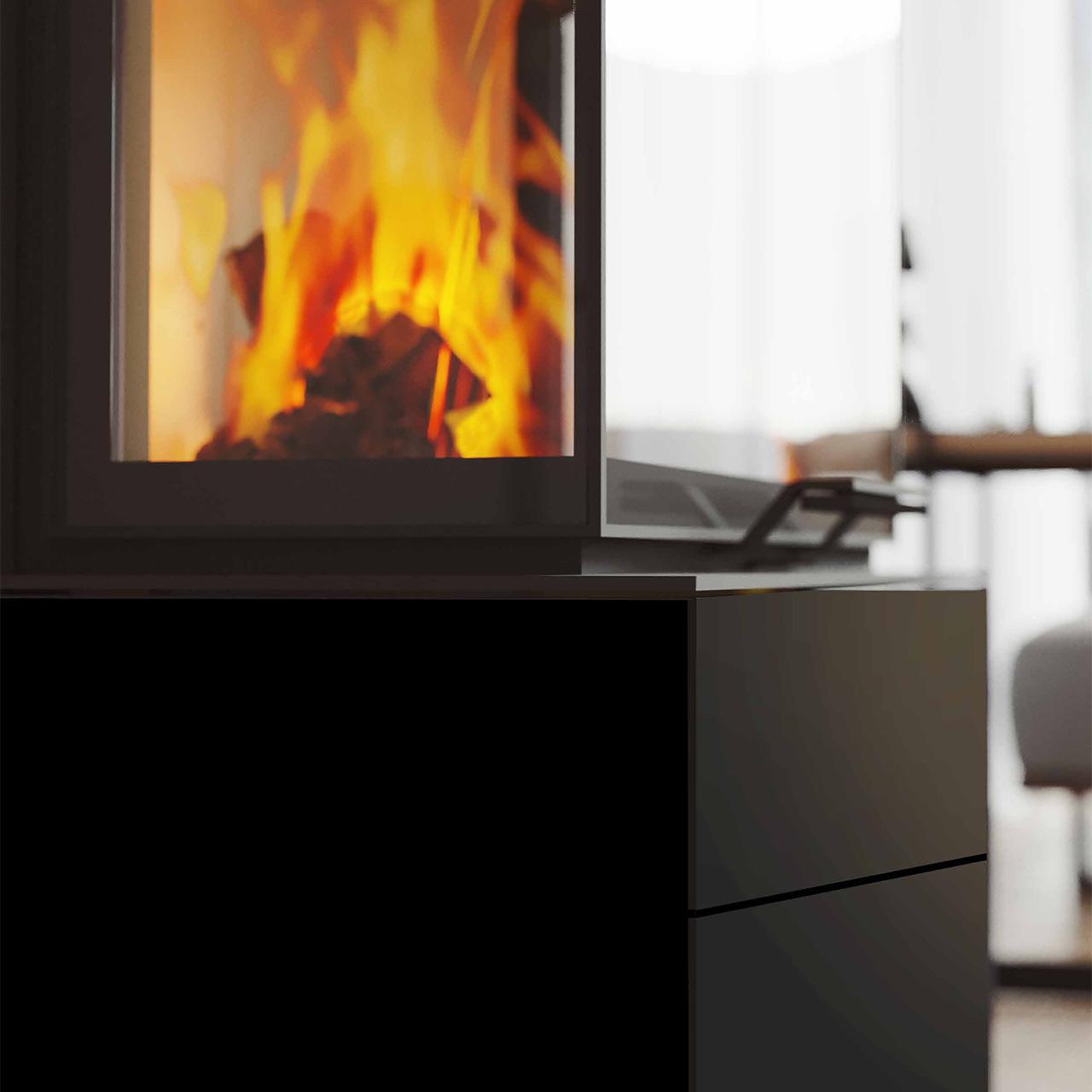 Kaminofen Neocube P20 Black & White Edition 8,5 kW - Ausführung: P20 Nero satin