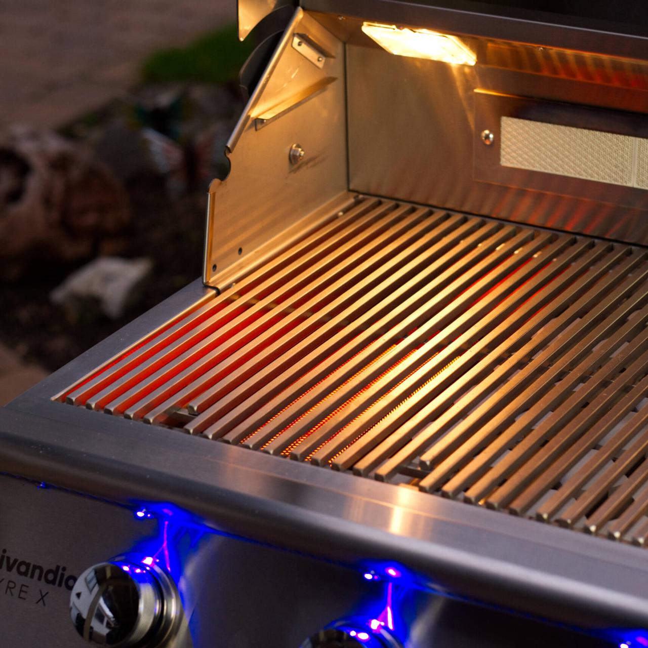 Gasgrill Einbaugrillaufsatz vivandio fyre X - Ausführung: IR Gen2 (1x IR + 3x Edelstahlguss) - Konfiguration: 2x Keramik Rest V4A