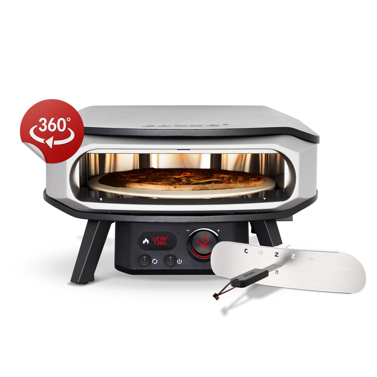 Elektro Pizzaofen Cozze 17 Zoll Premium Rotate 2200 W inkl. drehbarer Pizzastein & Hitzeschild