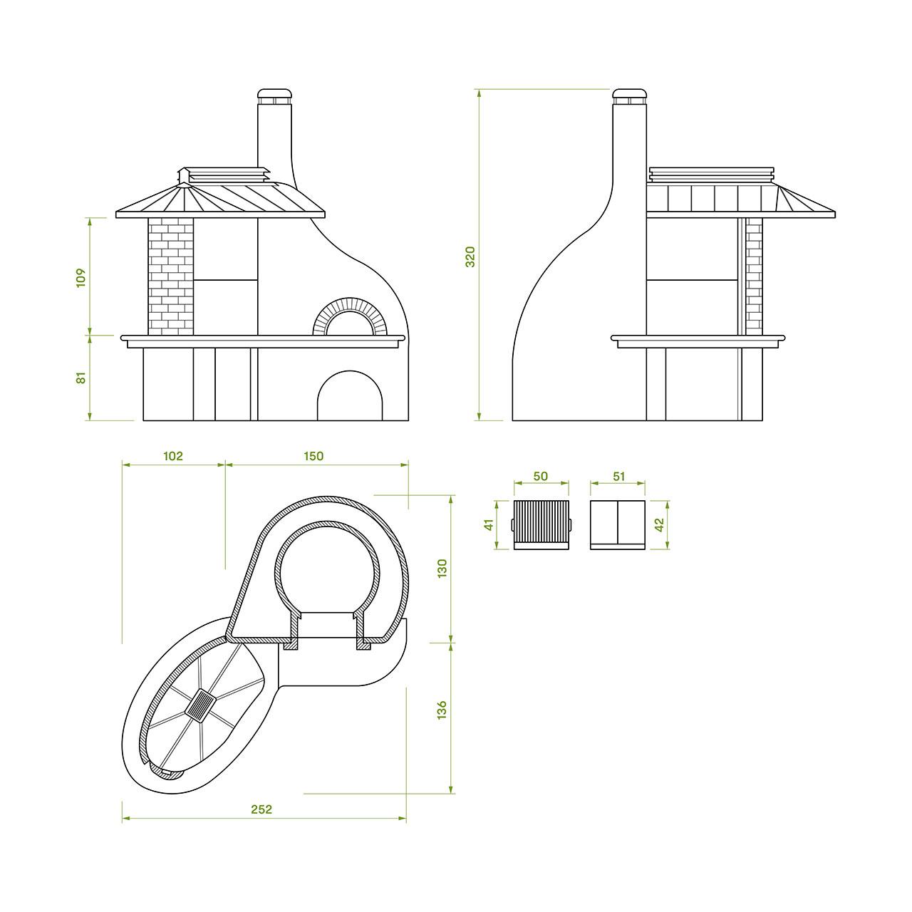 Outdoorküche Palazzetti Vulcano Lux mit Backofen