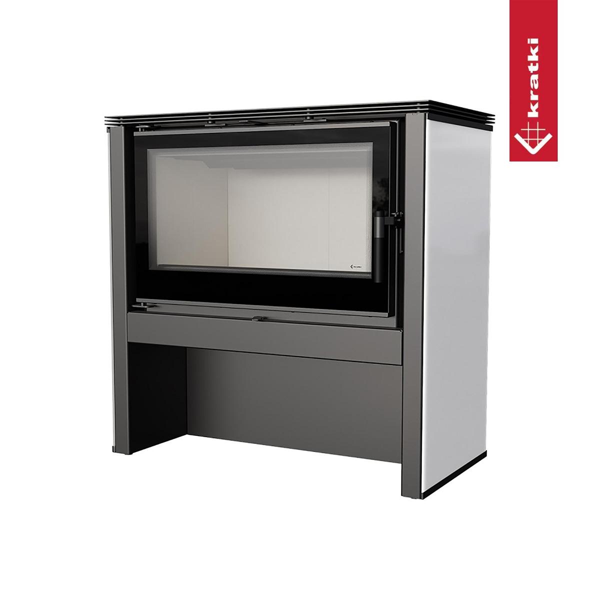 Kaminofen Kratki JUNO/12, 12 kW - Seitenverkleidung: weiß