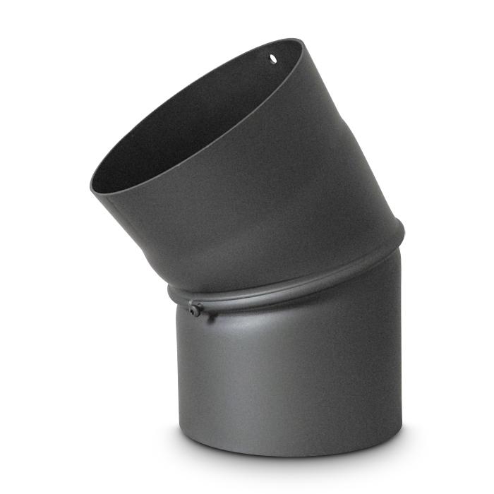 Ofenrohr Bogen DN 150 mm 0-45 Grad mit Tür Gussgrau