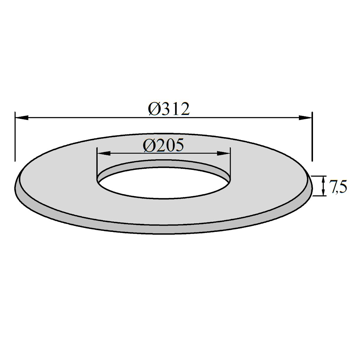 Ofenrohr Rosette DN 200 mm Schwarz