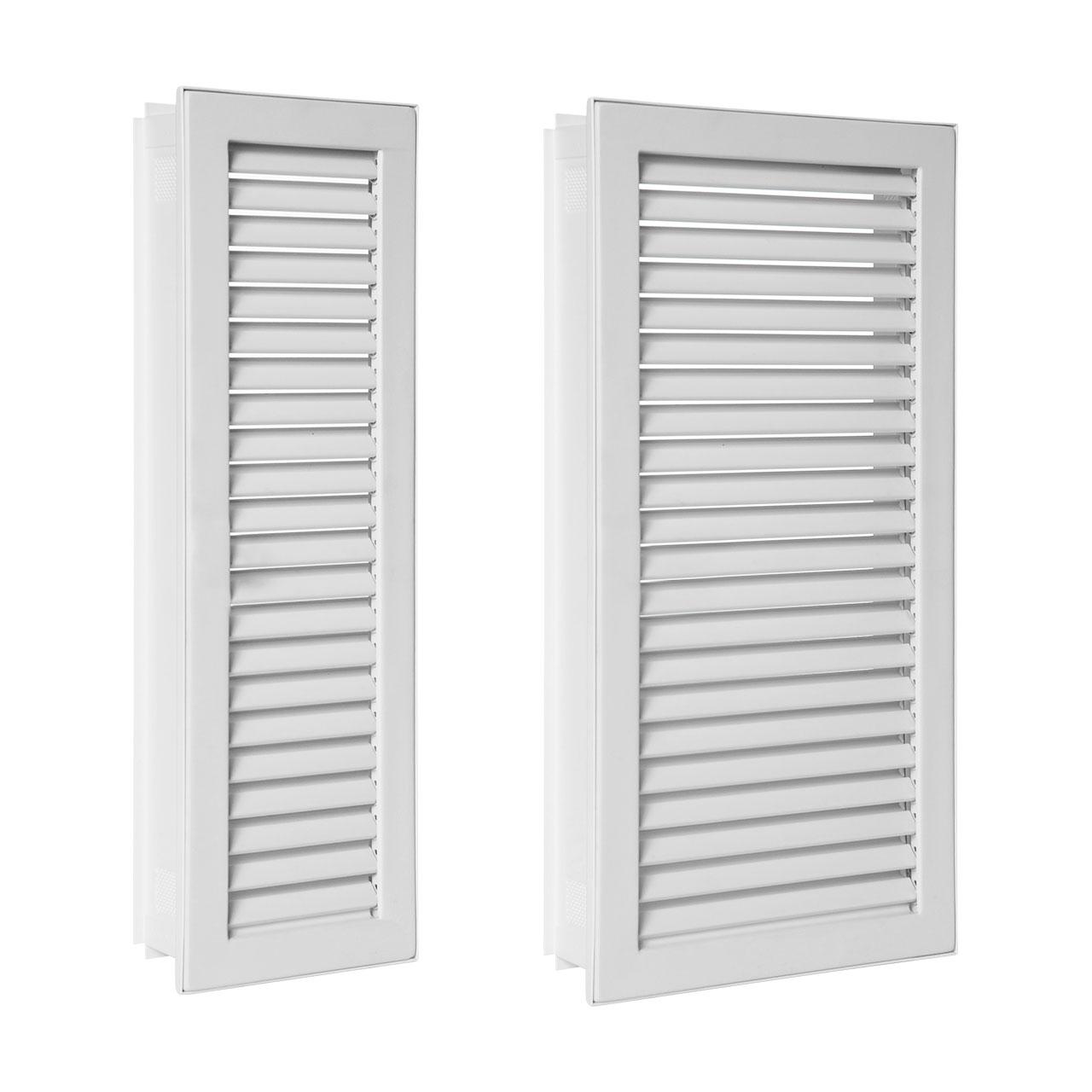 Lüftungsgitter CB-Tec Kaltluftgitter hochkant putzbündig Weiß - Ausführung: 15x45cm
