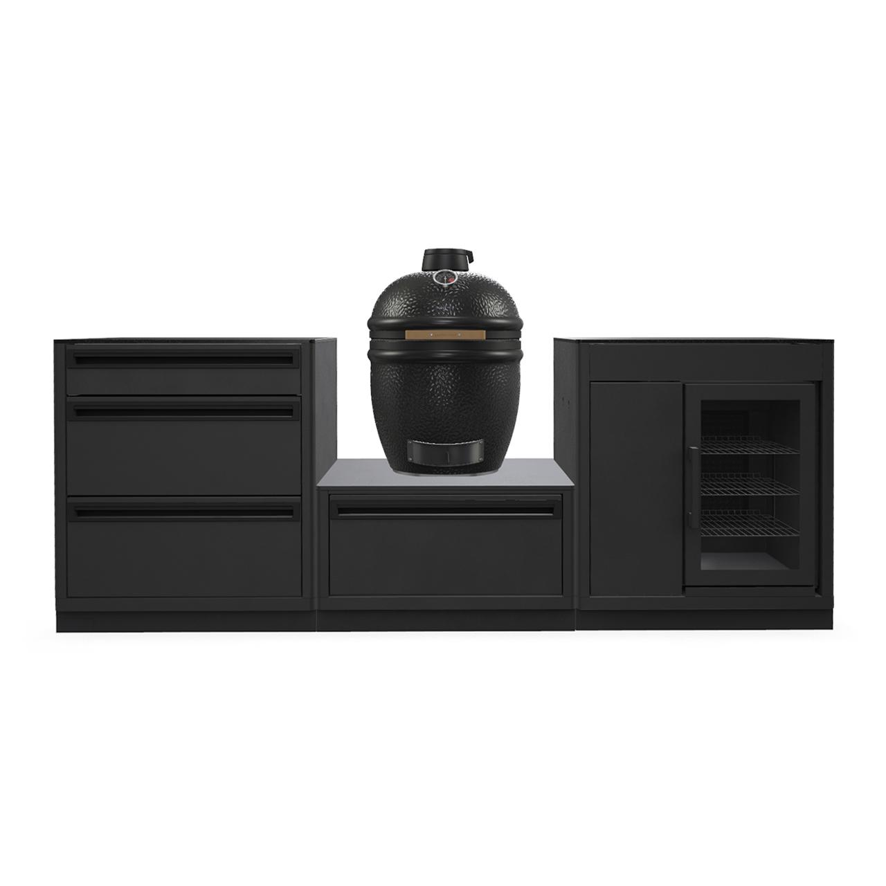 Outdoorchef Heat Outdoorküche 3-teilig: EGG 460 H & Caso BBQ Cooler inkl. Granit-Arbeitsplatten