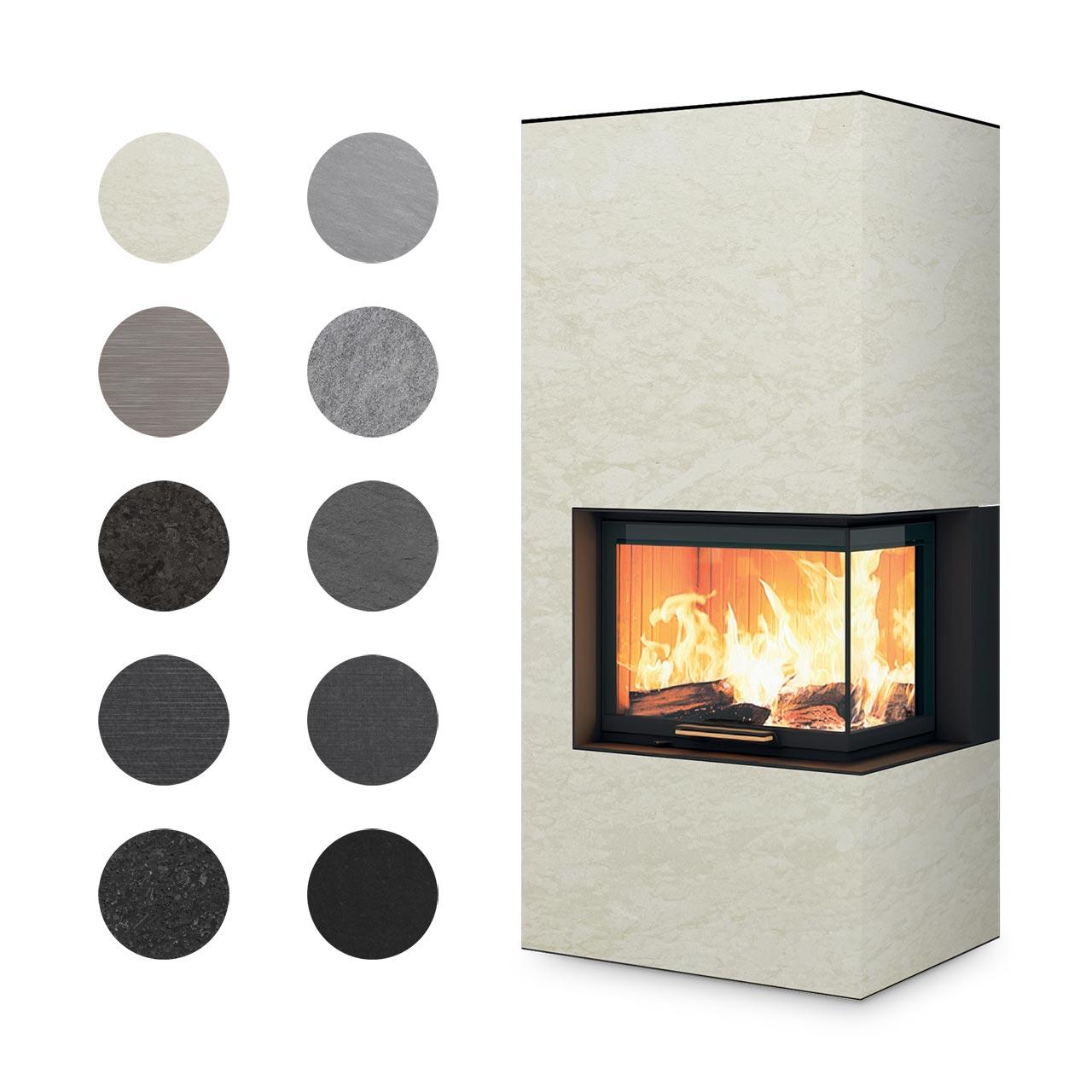 Kaminbausatz Monolith Modul L10 8 kW - Ausführung: Grigio Saronno