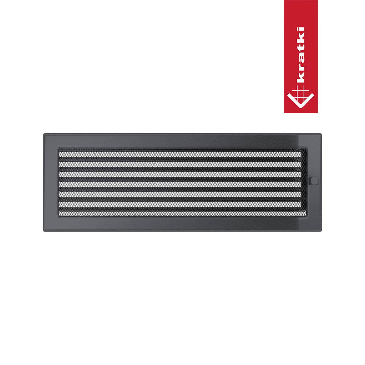 Kratki Warmluftgitter rechteckig - Größe: 17 x 49 cm - Farbe: graphit