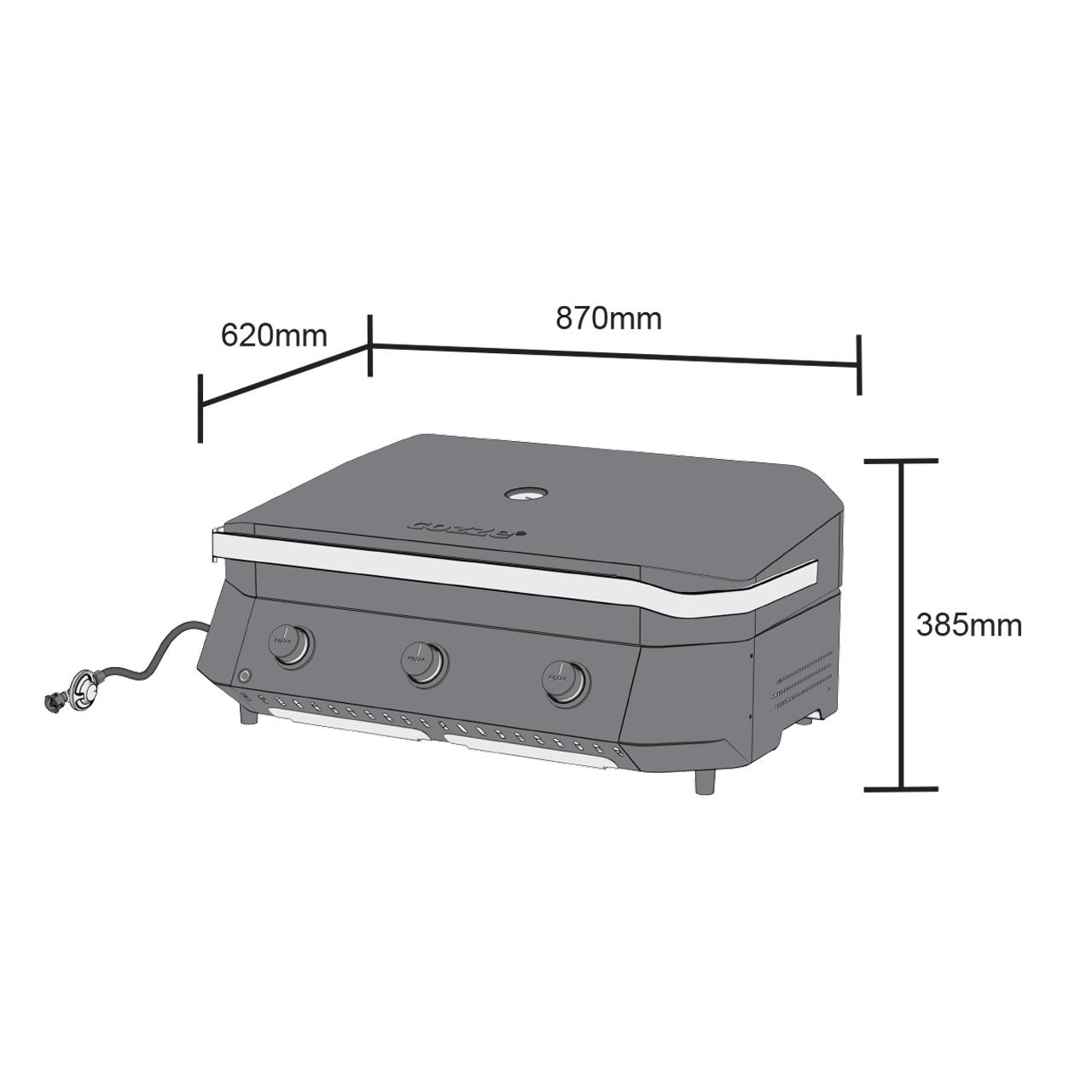 Cozze Gas Plancha 800, 32 Zoll Grill 7,5 kW, 50 mbar inkl. Regler