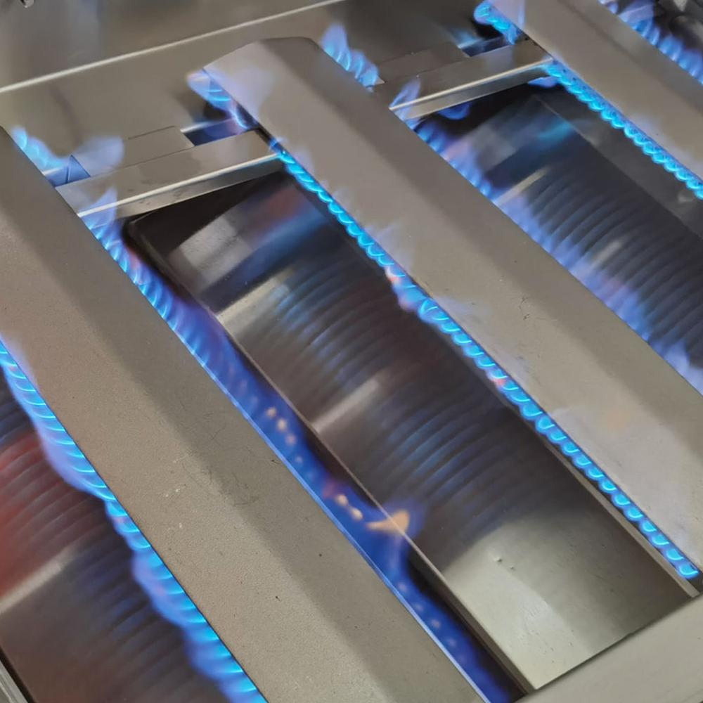 Gasgrill Einbaugrillaufsatz vivandio fyre X mattschwarz - Ausführung: S Gen2 (4x Edelstahlguss) - Konfiguration: 1x Keramik Rest V4A