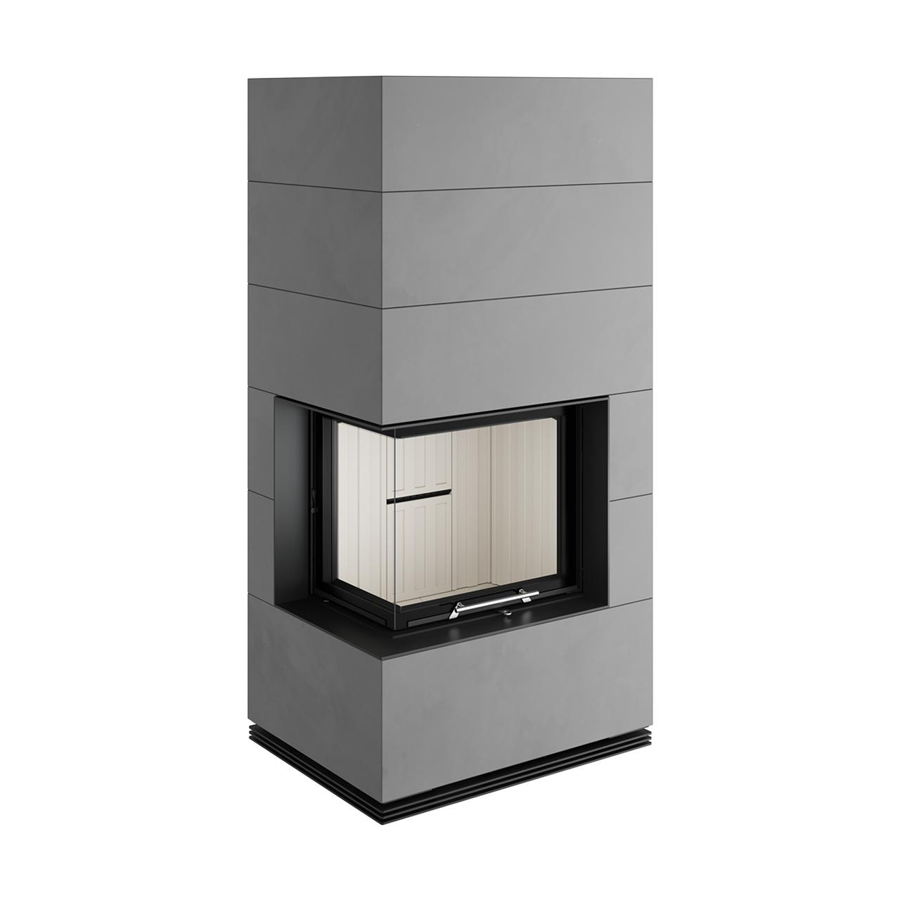 Kaminbausatz wasserführend Spartherm SIM Varia 2L-55h H2O 7 kW - Ausführung: 1/3 Beton Fino - Feuerraumauskleidung: elfenbein