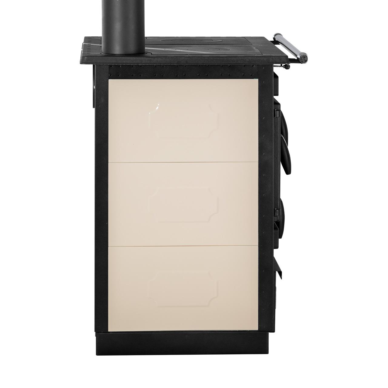 Holzherd Globe Fire Alhena Links 6,6 kW - Ausführung: Creme