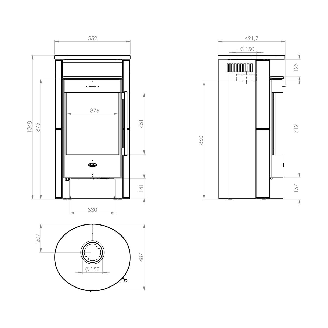 Kaminofen Fireplace Durango Speckstein 6 kW