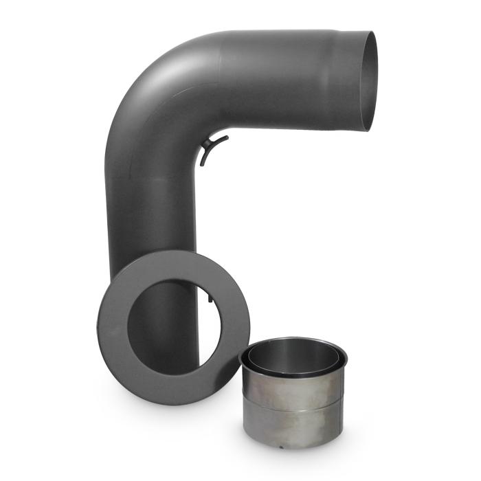 Ofenrohr Rauchrohrset Fullform mit Tür DN 150 mm Gussgrau