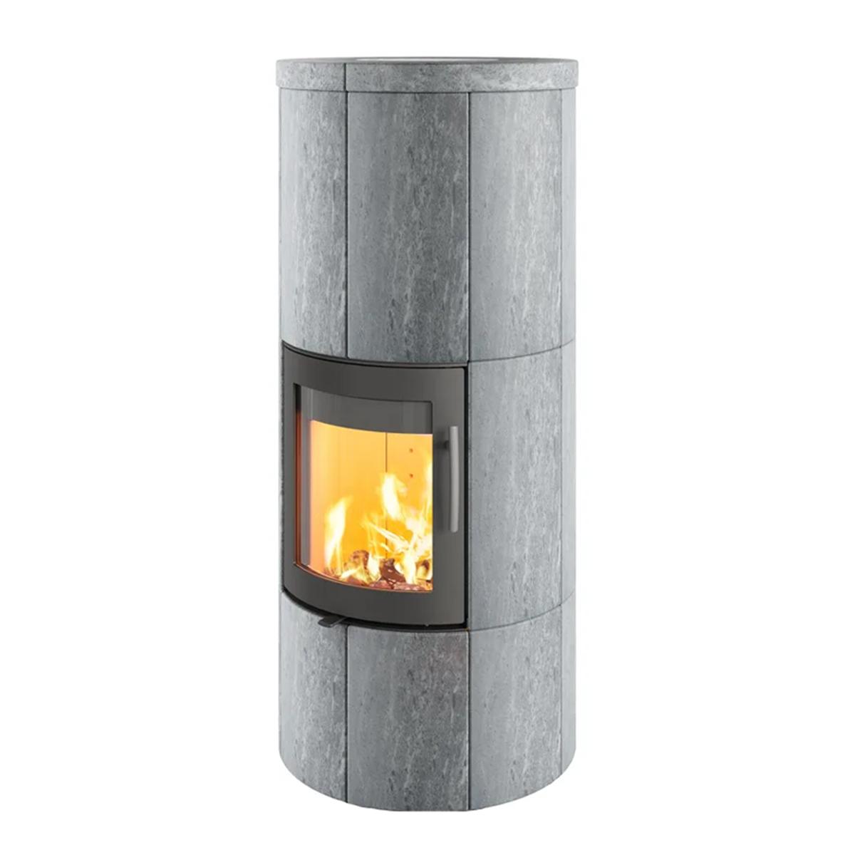 Kaminofen Lotus M Basic Speckstein 6 kW - Ausführung: Feuerraumtür Grau