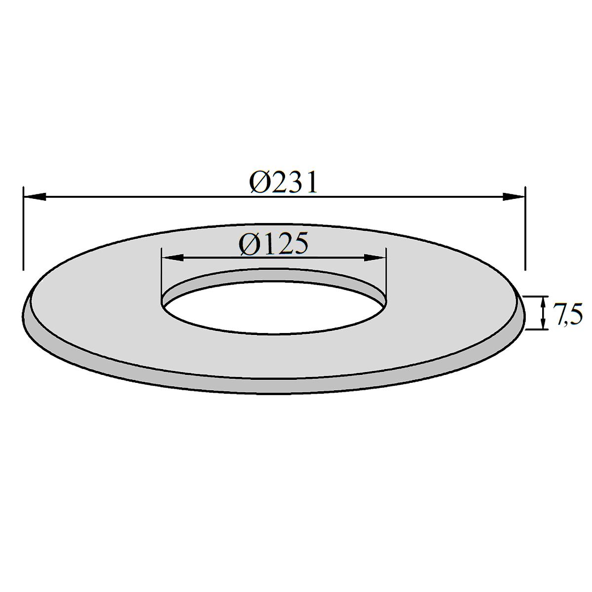 Ofenrohr Rosette DN 120 mm Schwarz