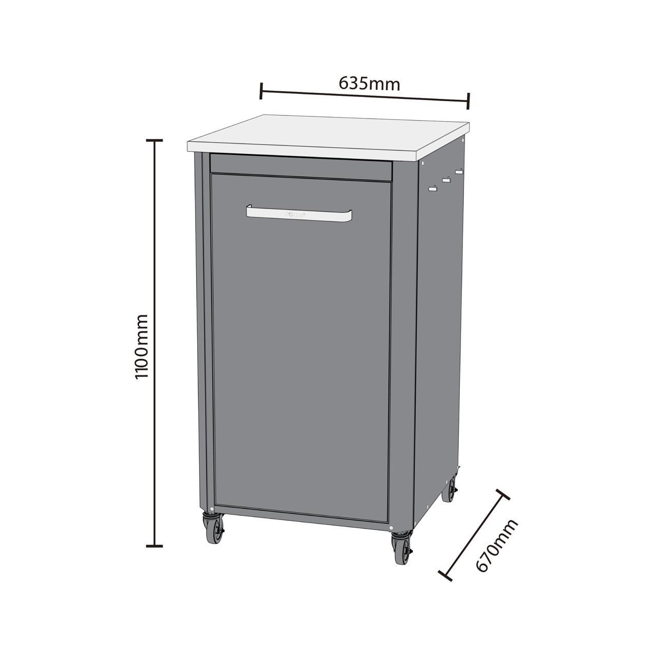 Cozze Outdoorküche Bundle mit Spülenschrank 90 cm & hohem Schrankmodul 60 cm mit Edelstahlplatte