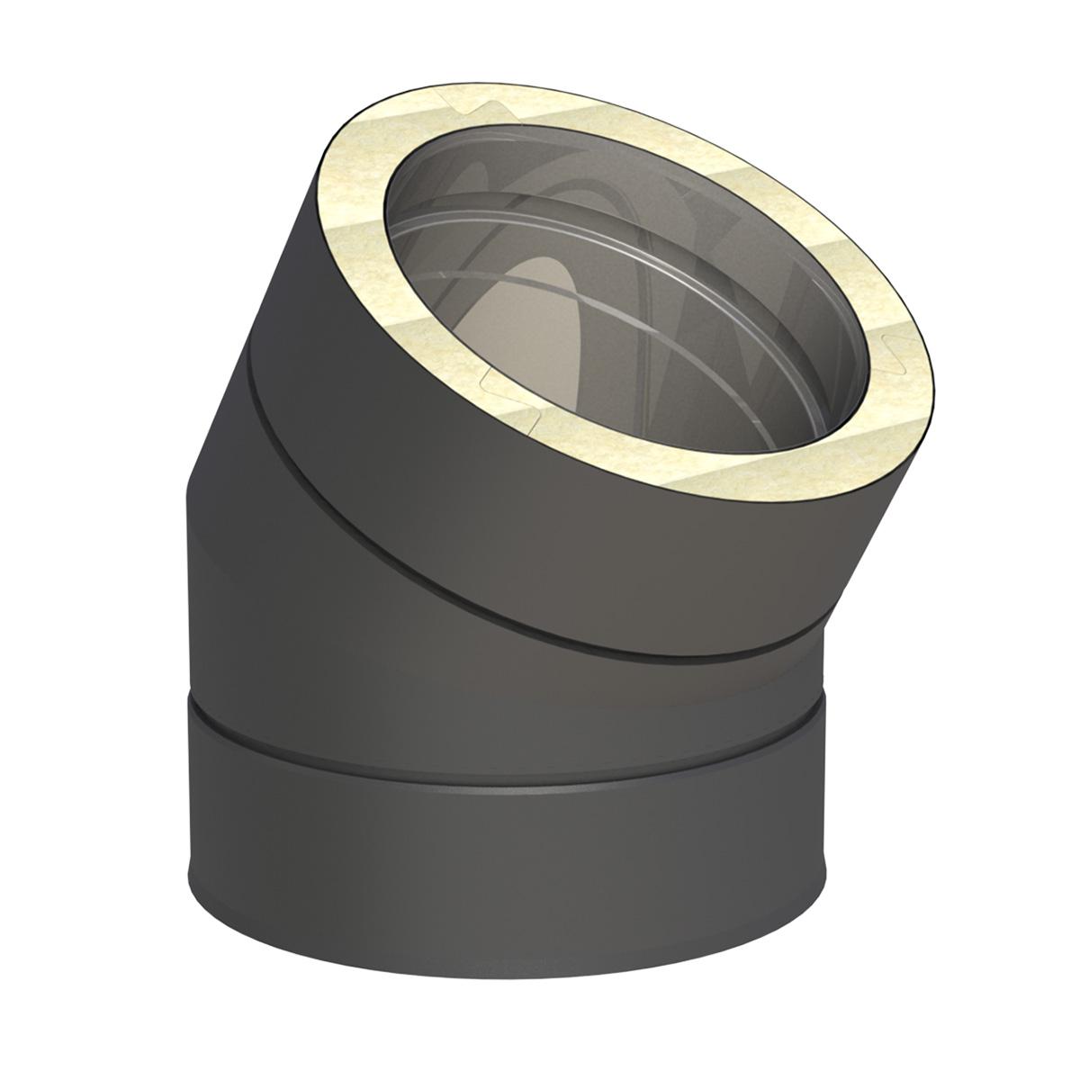 Jeremias DW-BLACK Bogen - Winkel: 30° - für Schornstein-Innendurchmesser: 150mm