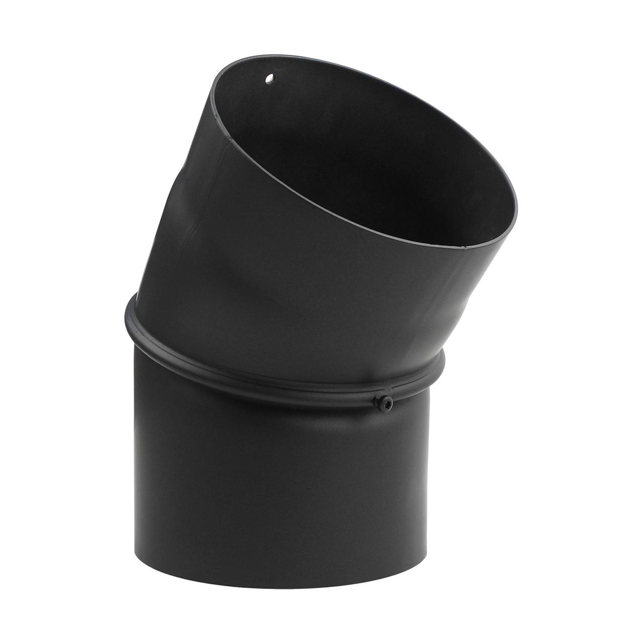 Ofenrohr Bogen 2tlg. verstellbar DN 120 mm 45° Schwarz