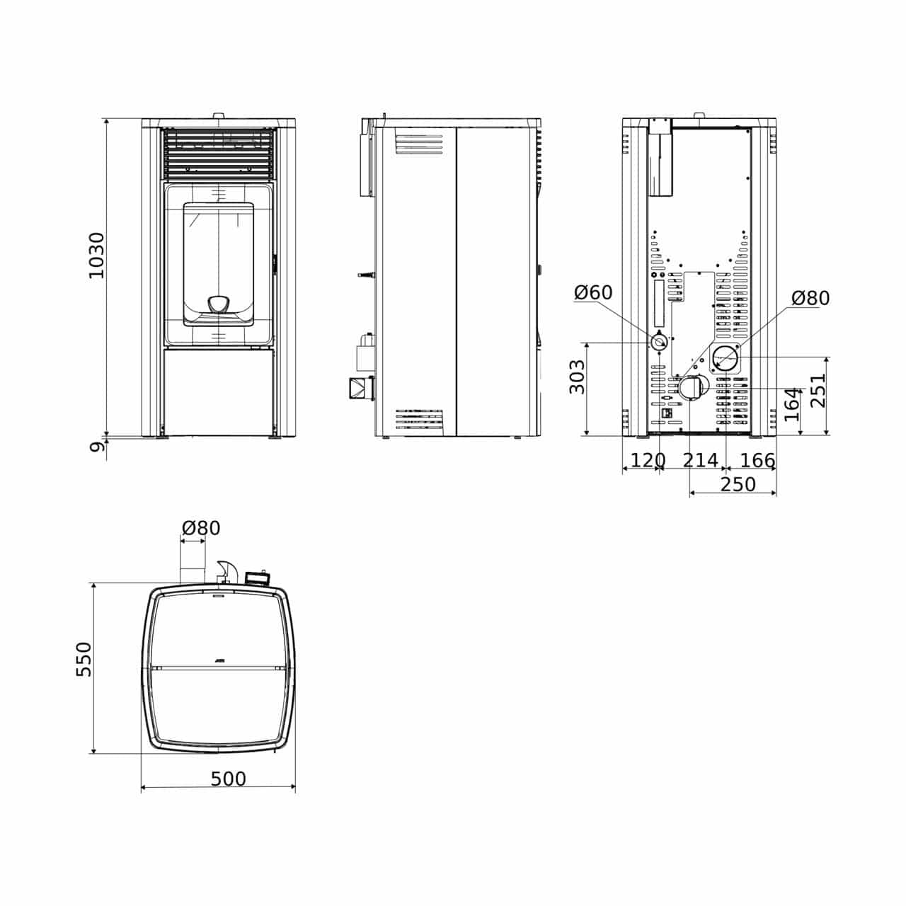 Pelletofen MCZ Ego Comfort Air Matic 10 Core R 10 kW - Ausführung: White metal_302