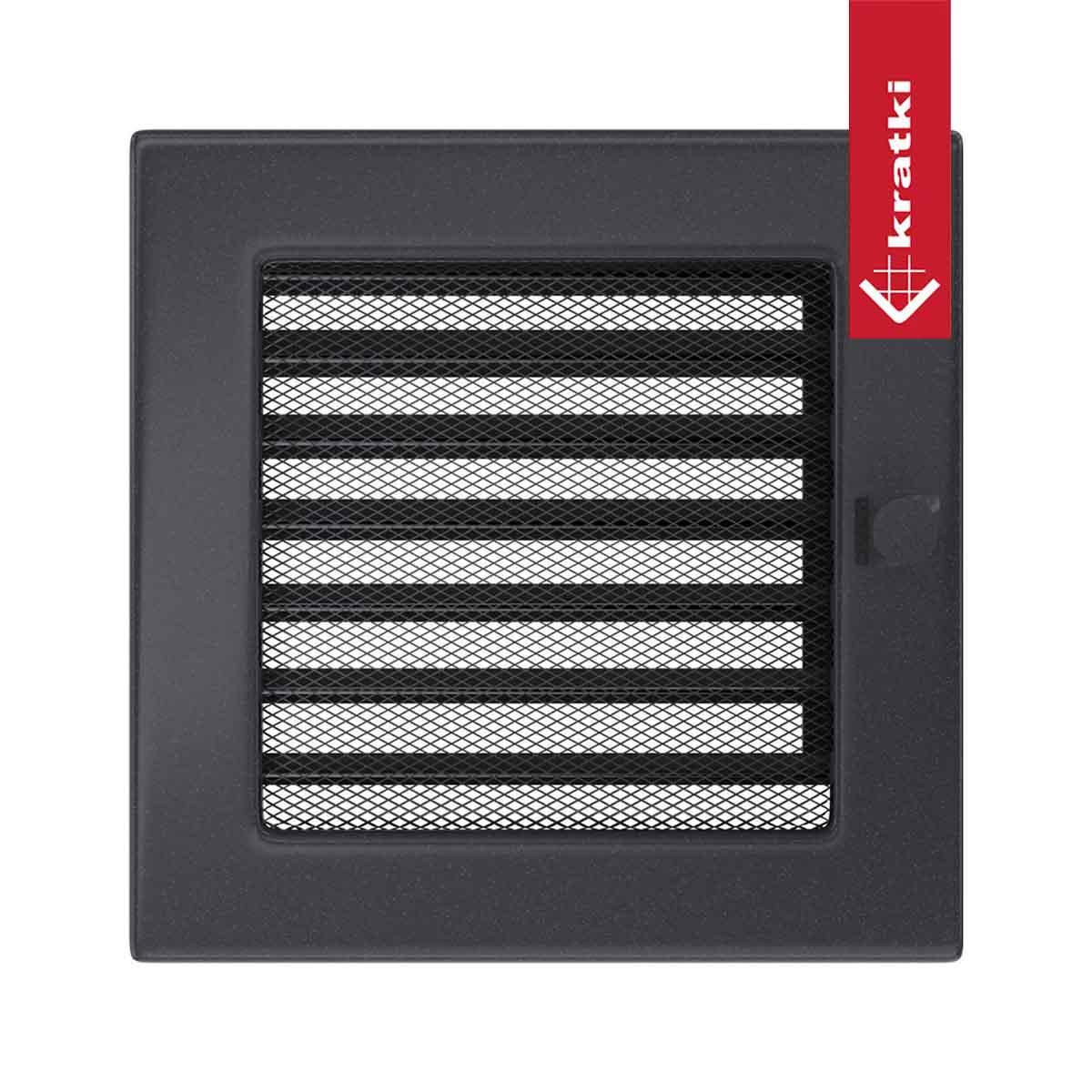 Kratki Warmluftgitter rechteckig - Größe: 17 x 17 cm - Farbe: graphit