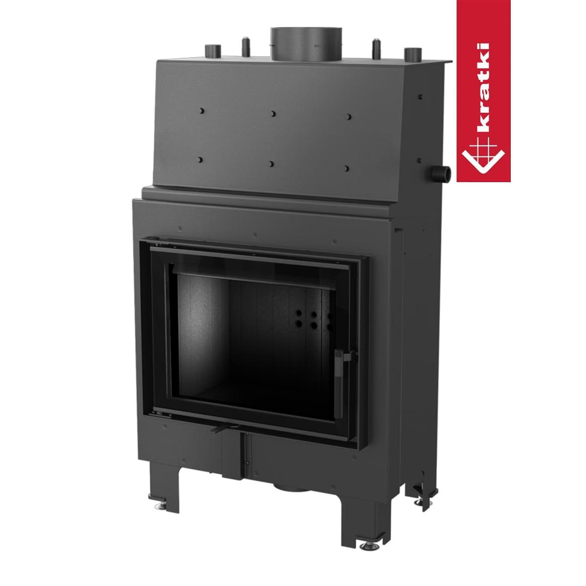 Kamineinsatz wasserführend Kratki MBM 12 kW - Feuerraumauskleidung: Schwarz