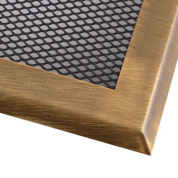 Warmluftgitter 19x19 cm Kamin Lüftungsgitter Ofen Gitter Messing Alt