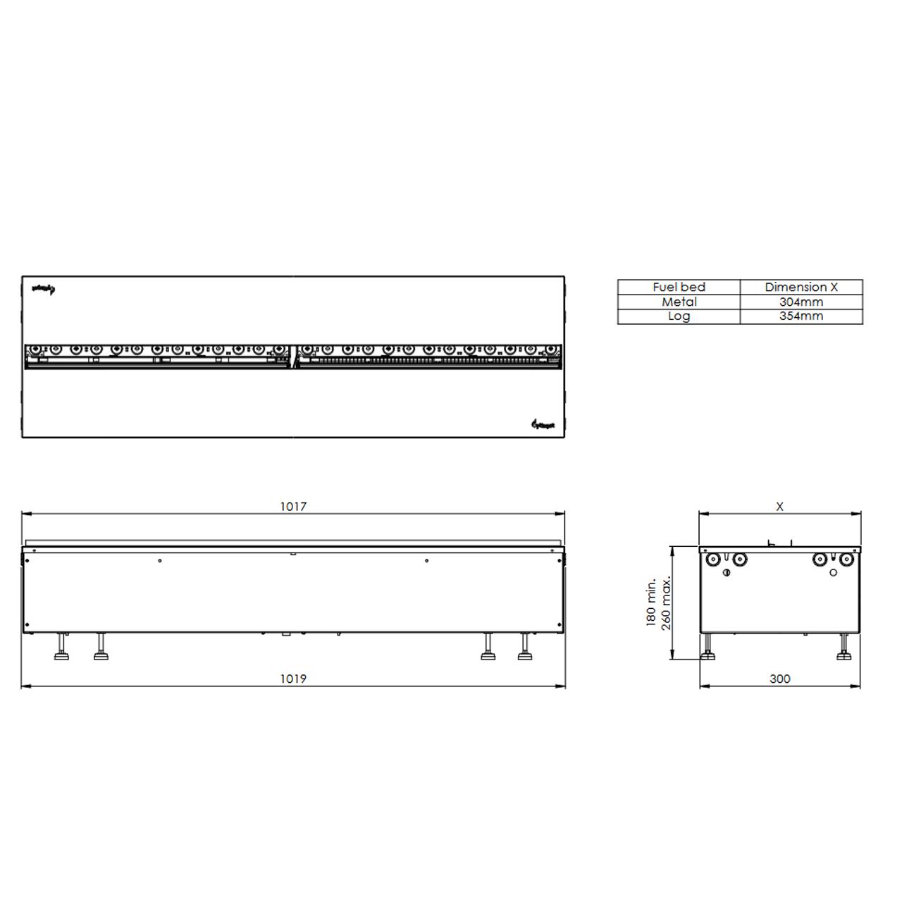 Dimplex Cassette 1000 retail Multi Optimyst - 4-seitiger Elektrokamineinsatz mit 3D-Flammeneffekt, App-Steuerung und Wasserdampf-Technologie