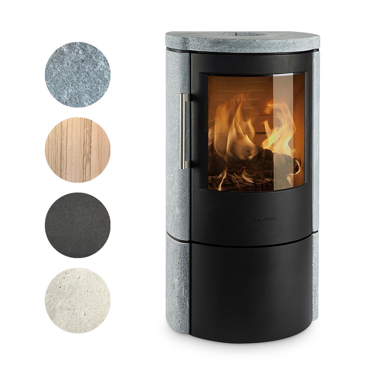 Kaminofen HWAM 3640 Autopilot Naturstein 6,0 kW - Ausführung: 3640m Speckstein, Korpus Schwarz