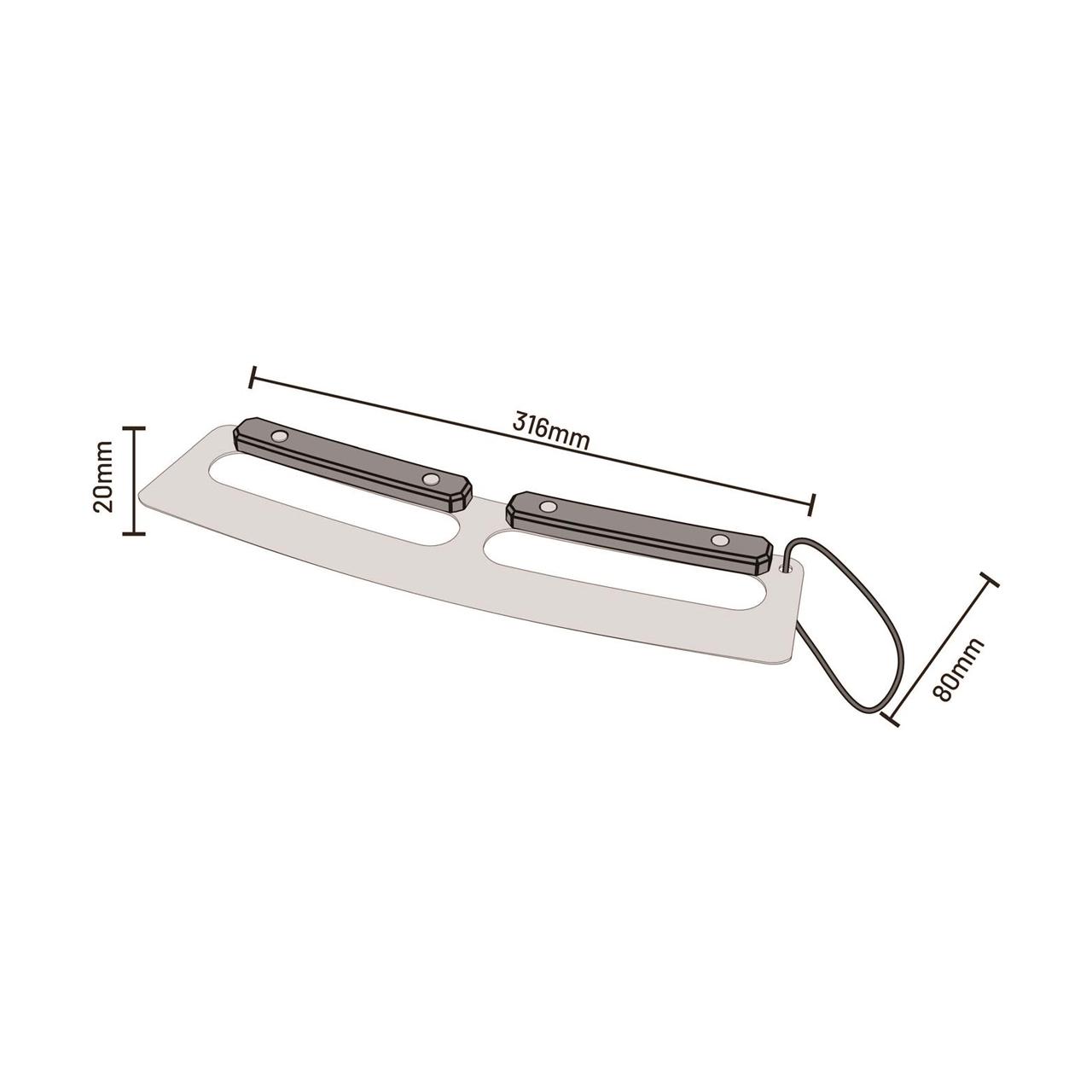 Pizzaofen Zubehör Cozze Pizza Cutter 32cm Wiegemesser, Edelstahl Pizzaschneider