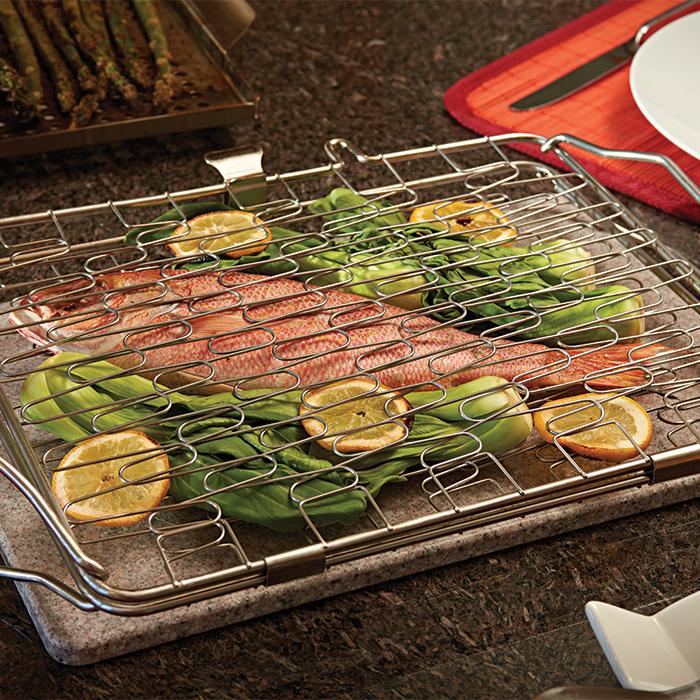 Grillzubehör Napoleon Fisch- und Gemüsehalter klappbar