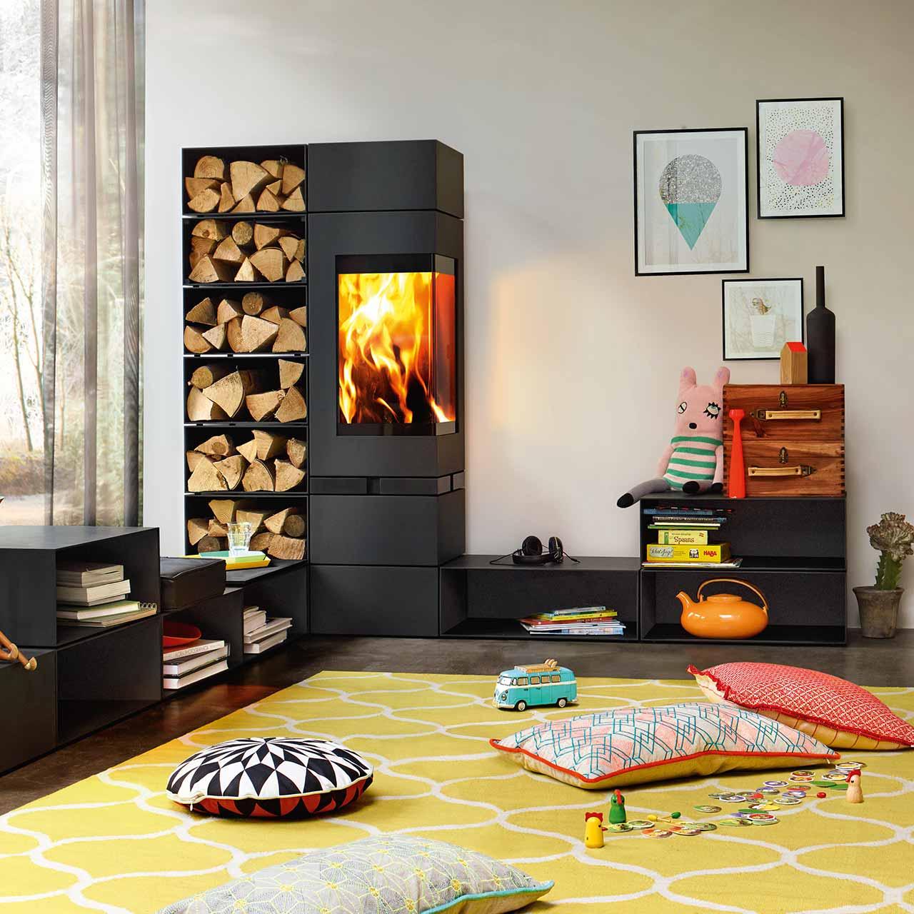 Kaminofen Skantherm Elements 3.0 6,9 kW - Ausführung: RLA, Drehbar, Türanschlag links