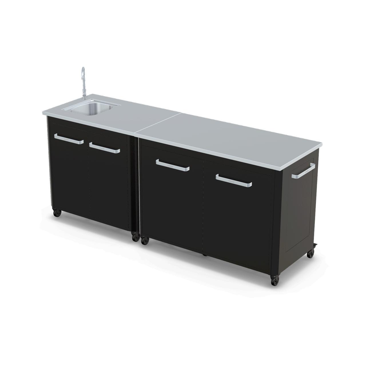Cozze Outdoorküche Bundle mit Spülenschrank 90 cm & Schrankmodul 120 cm mit Edelstahlplatte