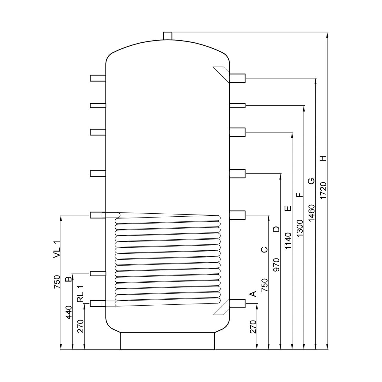 Solarthermie Komplettset Fläche 5,05 m² und Pufferspeicher 500 l