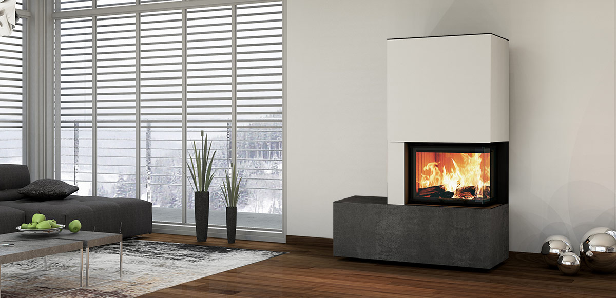 Montagebeispiel Neocube C13 Arctic White/Iron Grey Kaminbausatz Neocube C13 Montagebeispiel