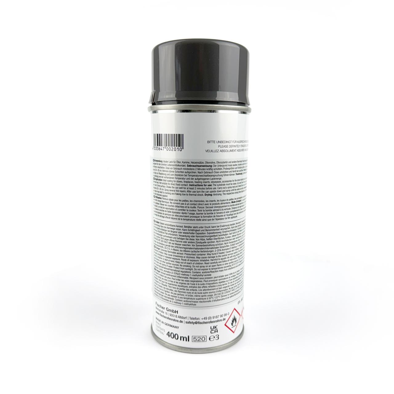 Senotherm Ofenspray Gussgrau hitzebeständiger Ofen, Lack Farbe Spray